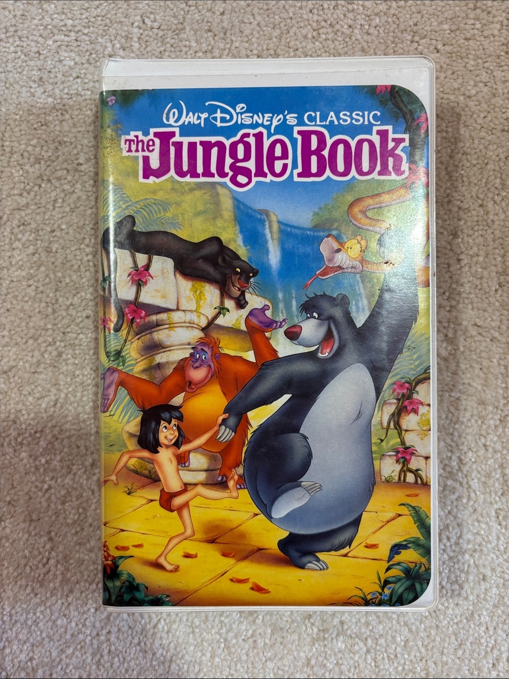 Disney The Jungle Book VHS Cover - Blue, Purple, Yellow, Orange, Black
